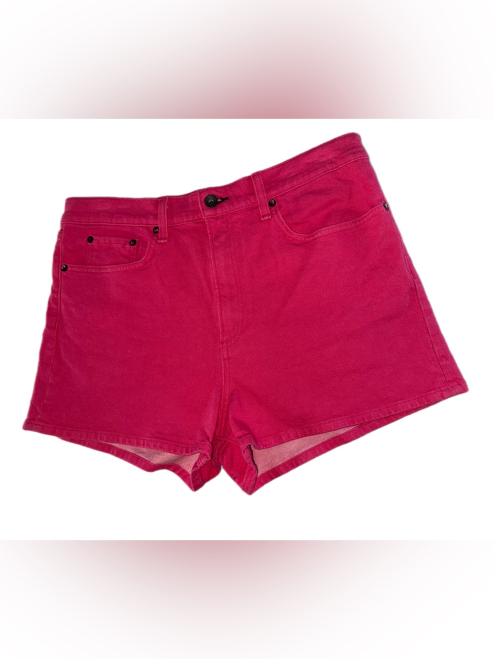 Rag & Bone Justine Bull Pink Denim Shorts Size 32 High Rise NWOT - Picture 2 of 10